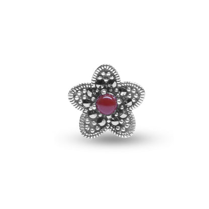 Ruby Dreams Silver Earrings