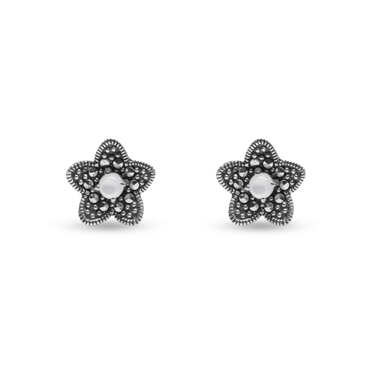 White Lilac Silver Earrings