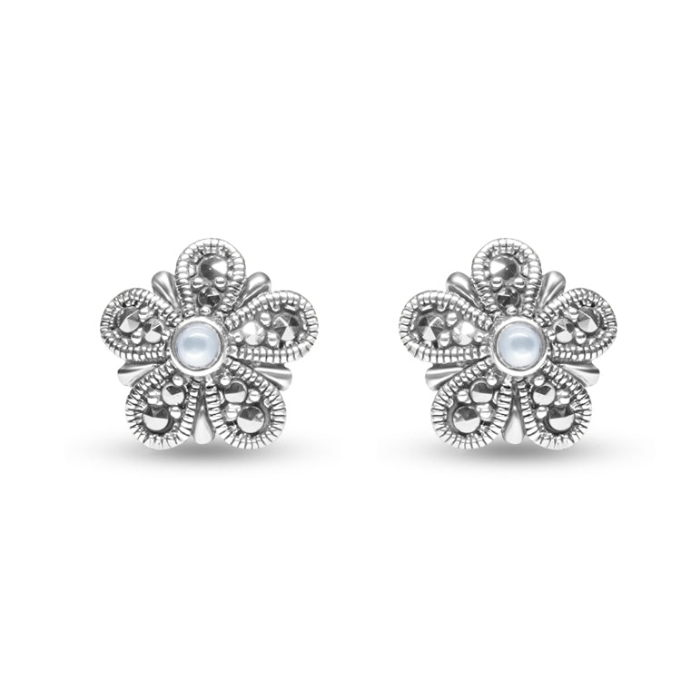 Pearlescent Silver Earrings