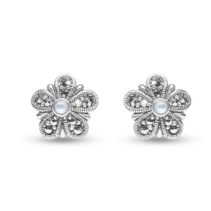 Pearlescent Silver Earrings