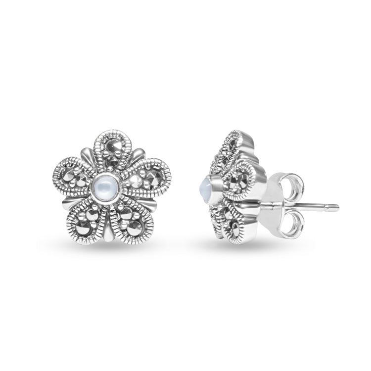Pearlescent Silver Earrings