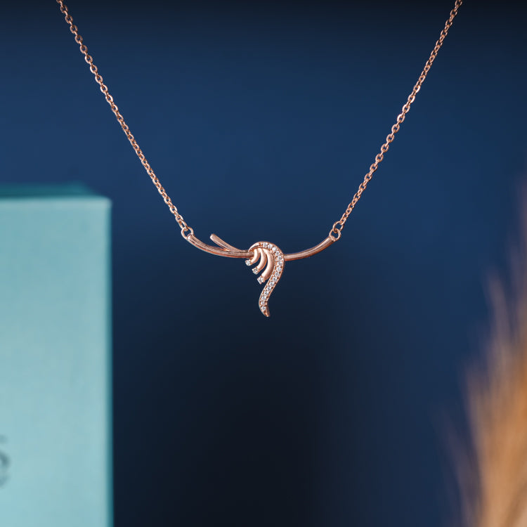 Pink tree branch necklace