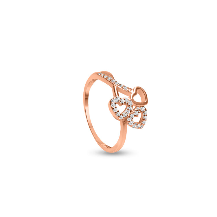 Rosy tree of heart ring