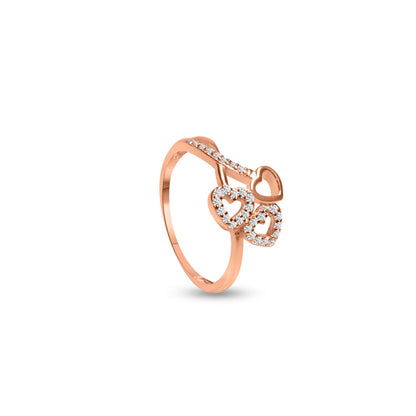 Rosy tree of heart ring
