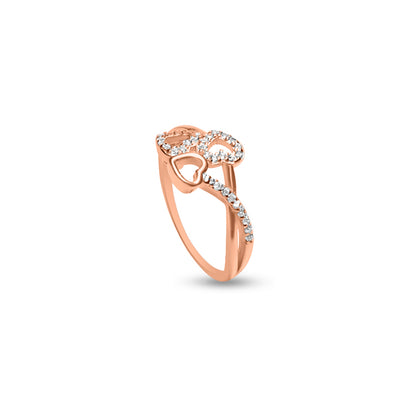 Rosy tree of heart ring