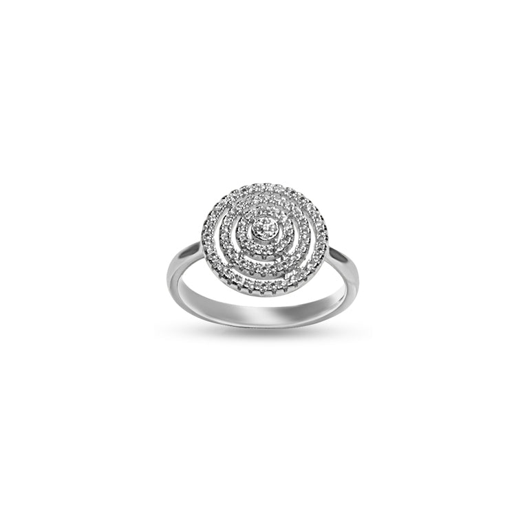 Silver ripple ring