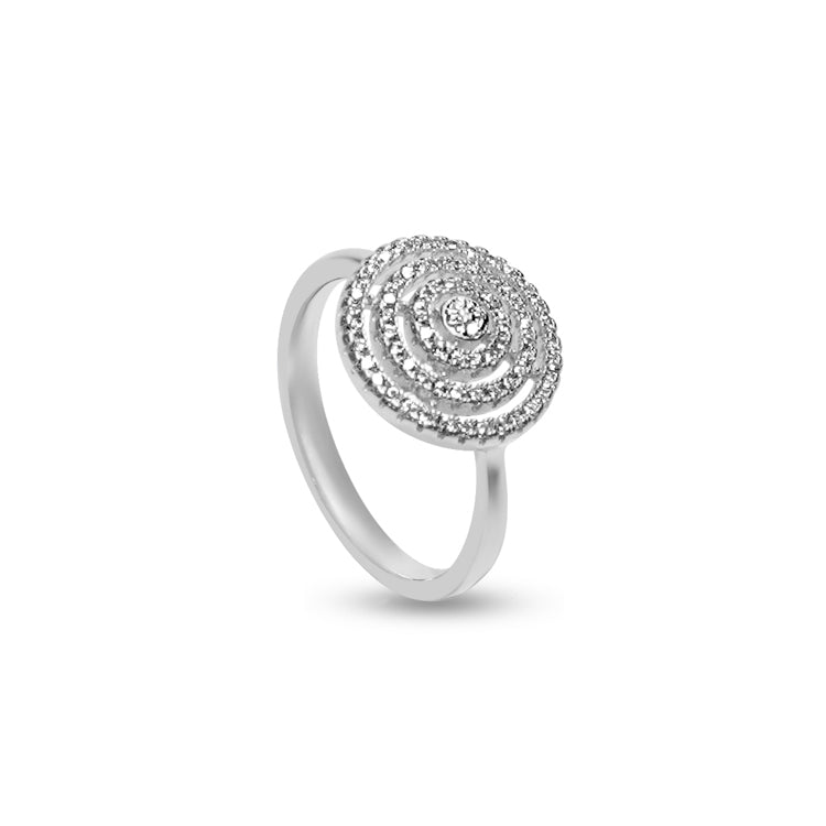 Silver ripple ring