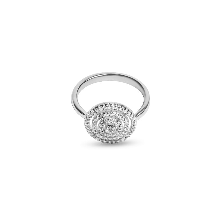 Silver ripple ring