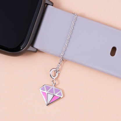 Shine Sync Diamond Silver Charm