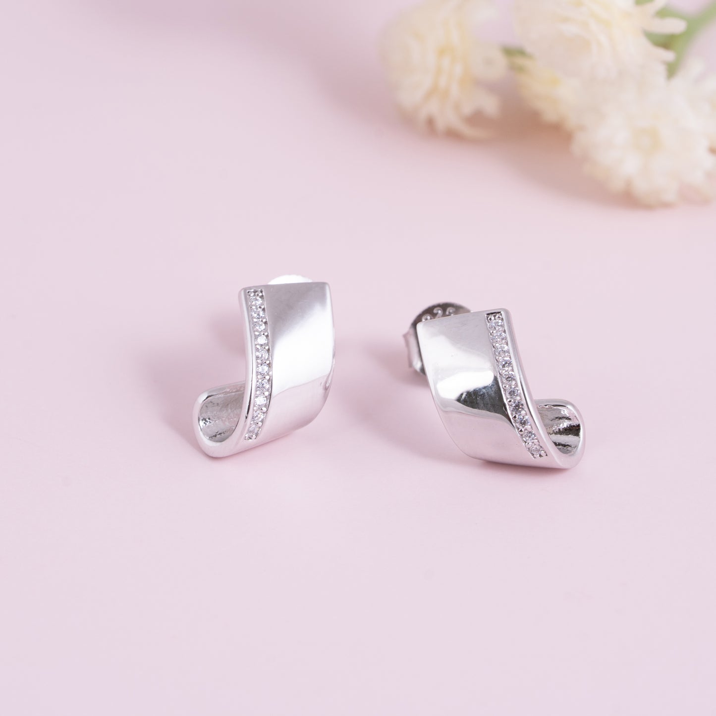 Silver Curve Studs