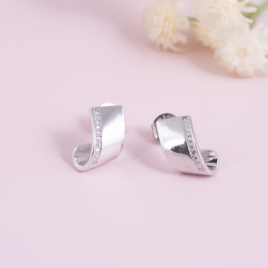 Silver Curve Studs