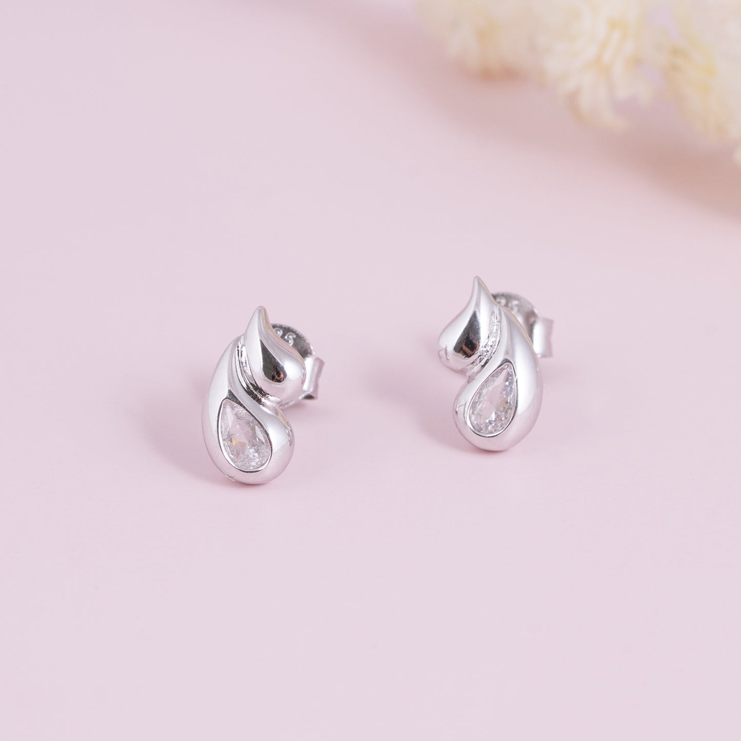 Silver Dewdrop Studs