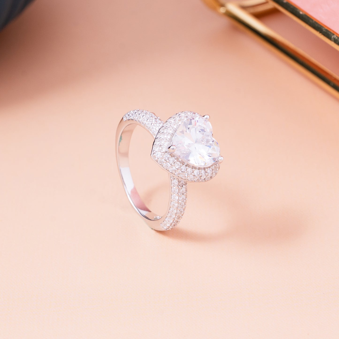 Silver Heart of Light Ring