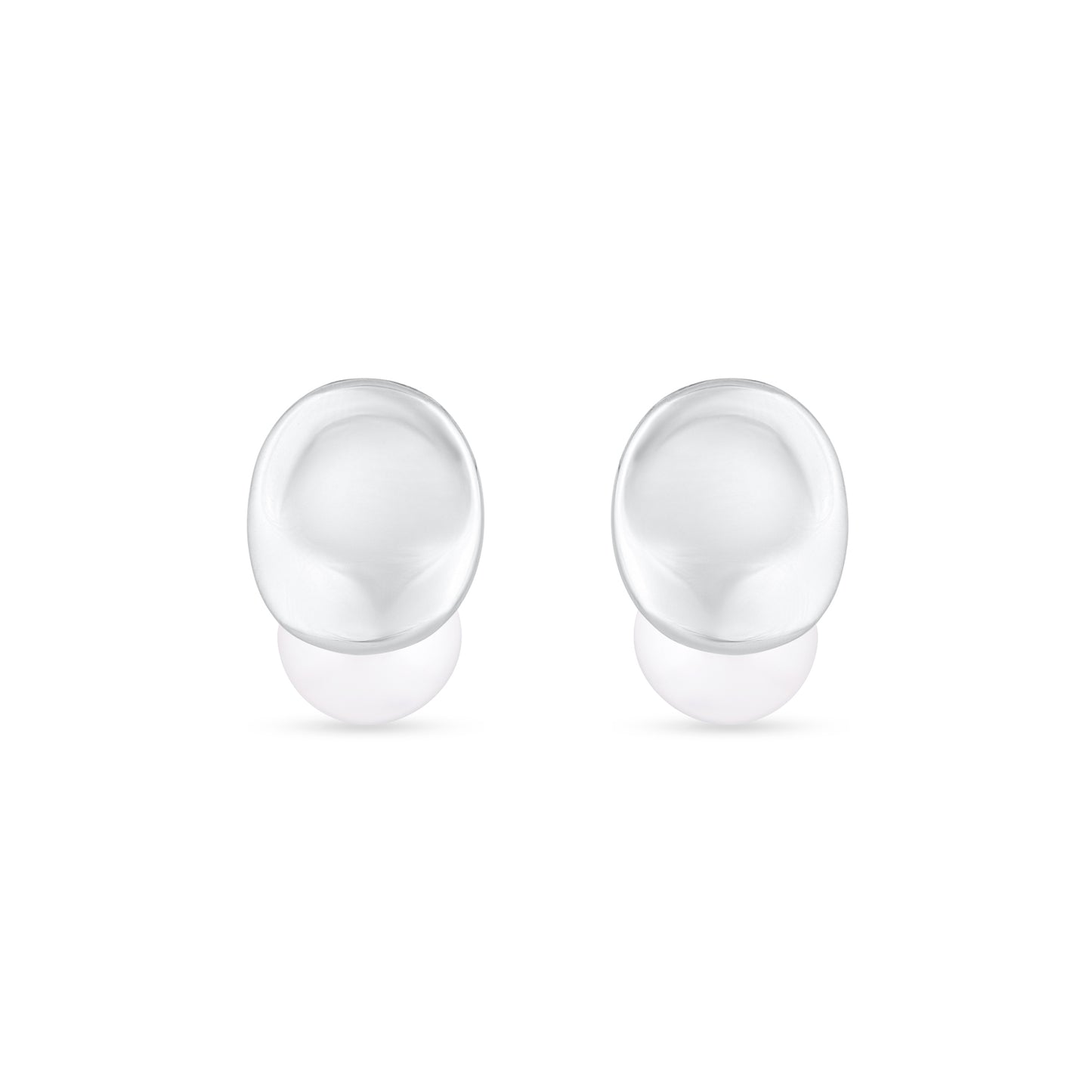 Silver Moonlit Pearl Studs