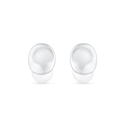 Silver Moonlit Pearl Studs