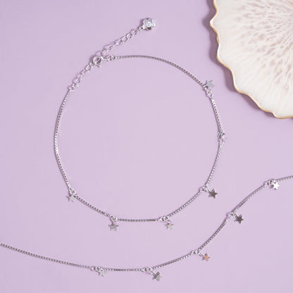 Silver Starlit Anklet
