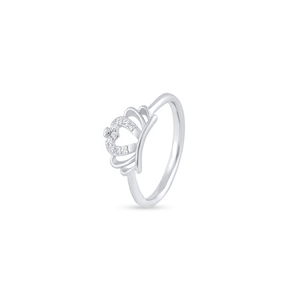 Silver Tiara Heart Ring