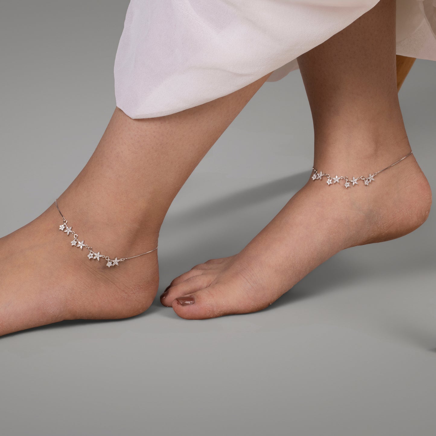 Silver Blossom Trail Anklet