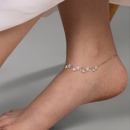 Silver Blossom Trail Anklet