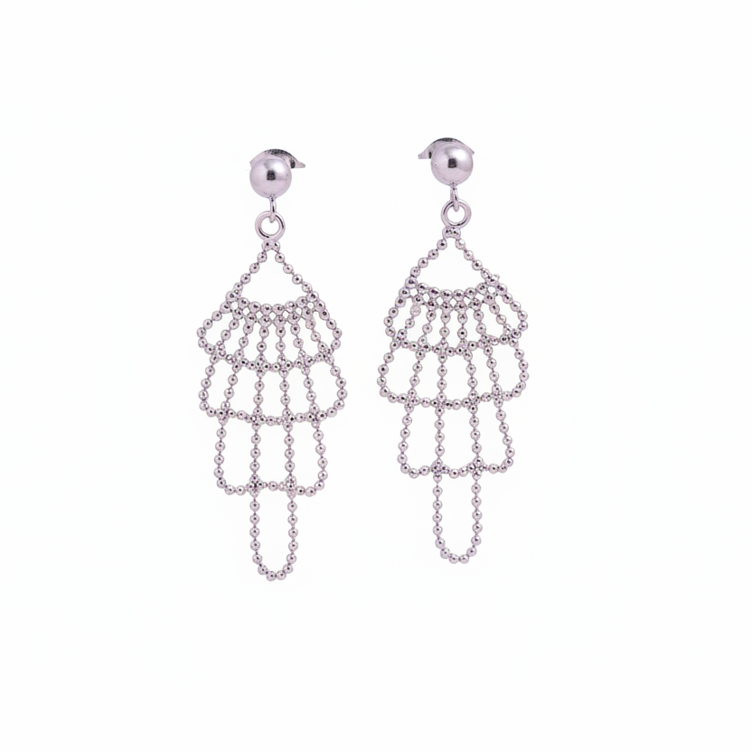 Silver Cascade Earrings