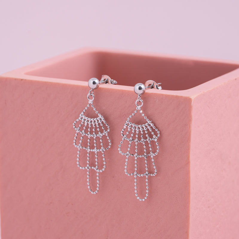 Silver Cascade Earrings