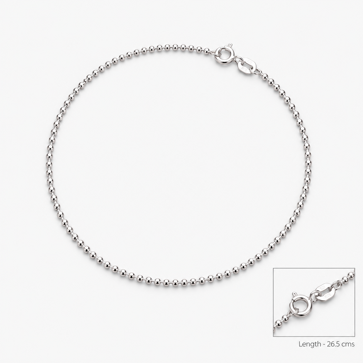 Silver Dew Bead Anklet