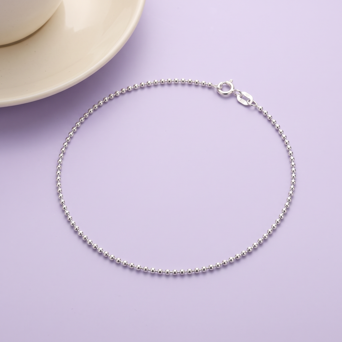 Silver Dew Bead Anklet