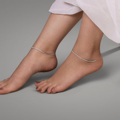 Silver Gleam Anklet
