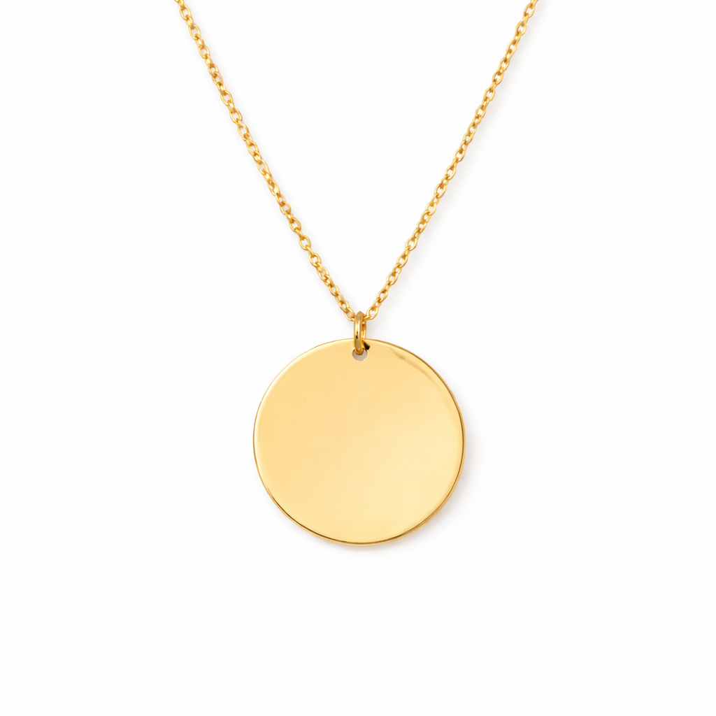 Silver Persoanlised Round Necklace With Text
