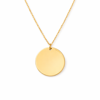 Silver Persoanlised Round Necklace With Text