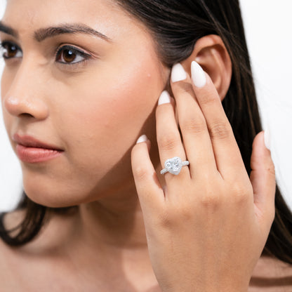 Silver Heart of Light Ring