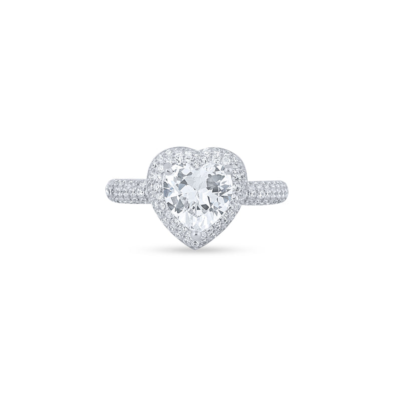 Silver Heart of Light Ring