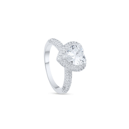 Silver Heart of Light Ring