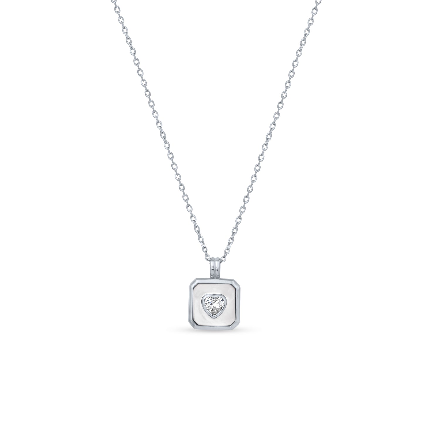 Silver Heartbound Charm Pendant Necklace