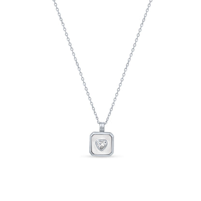 Silver Heartbound Charm Pendant Necklace