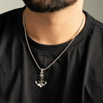 Silver Mariner's Anchor Pendant For Men