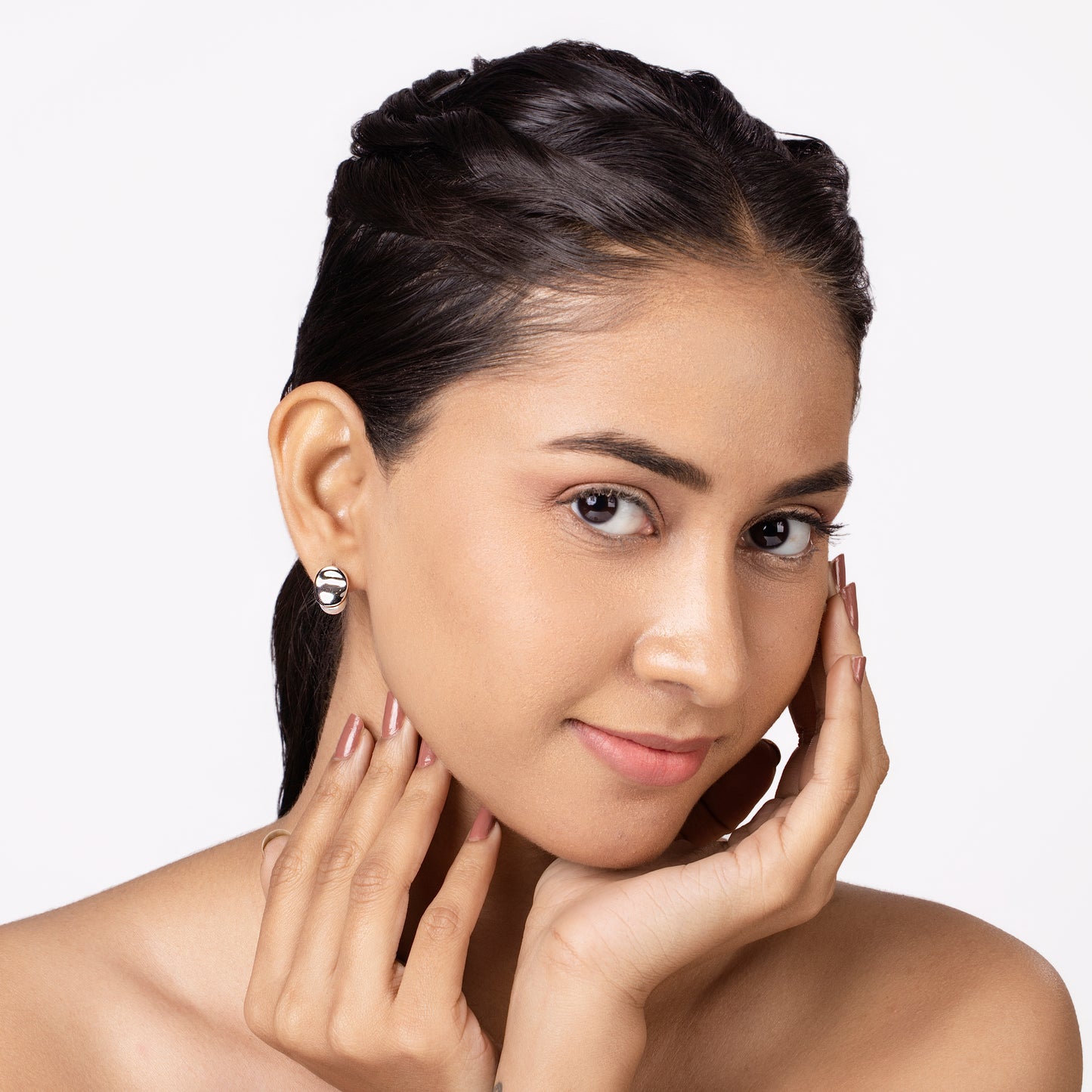 Silver Moonlit Pearl Studs