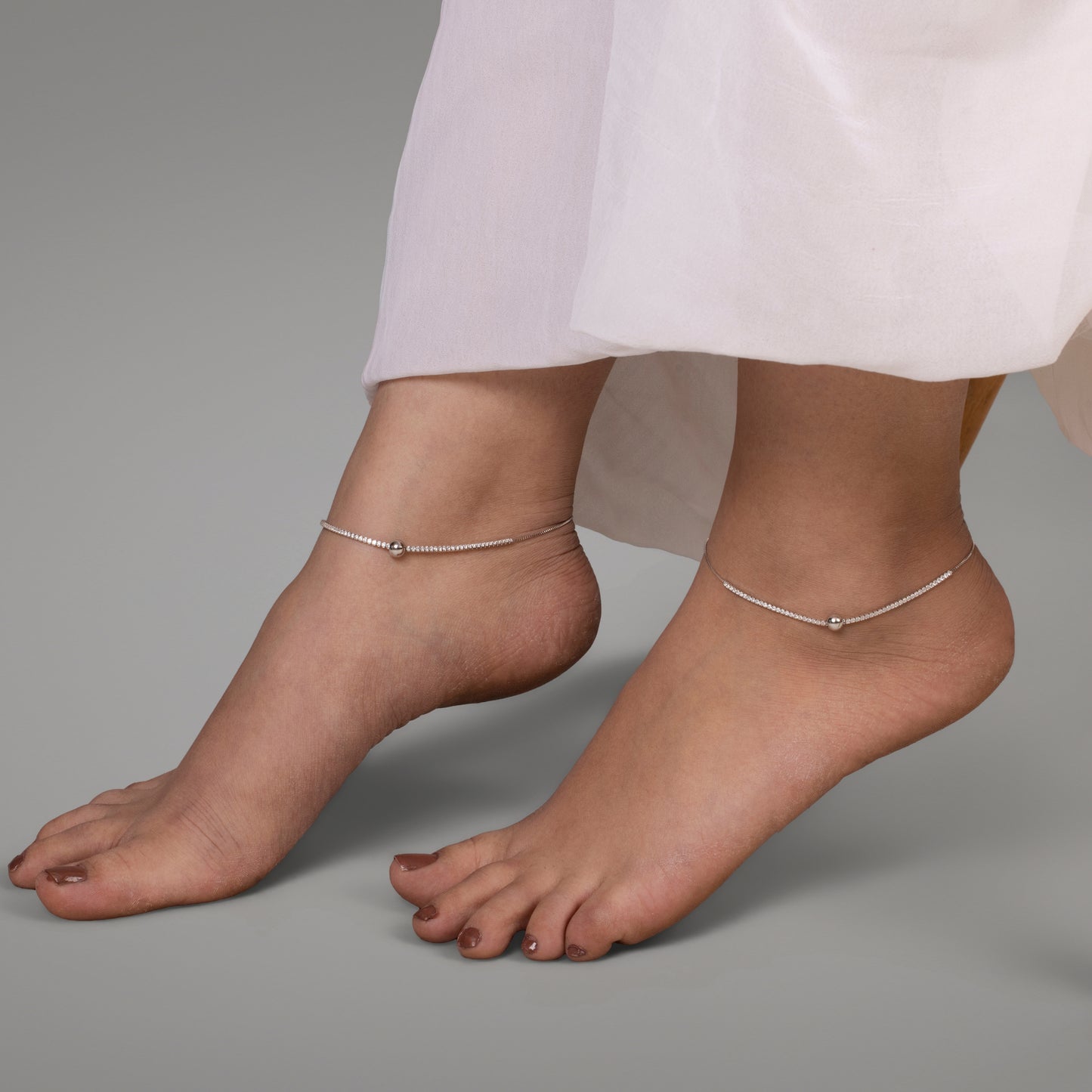 Silver Orbit Anklet