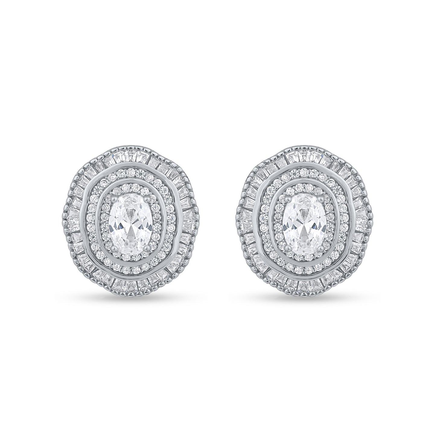 Silver Oval Majesty Earrings