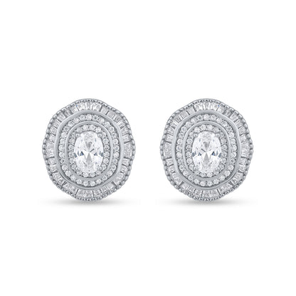 Silver Oval Majesty Earrings