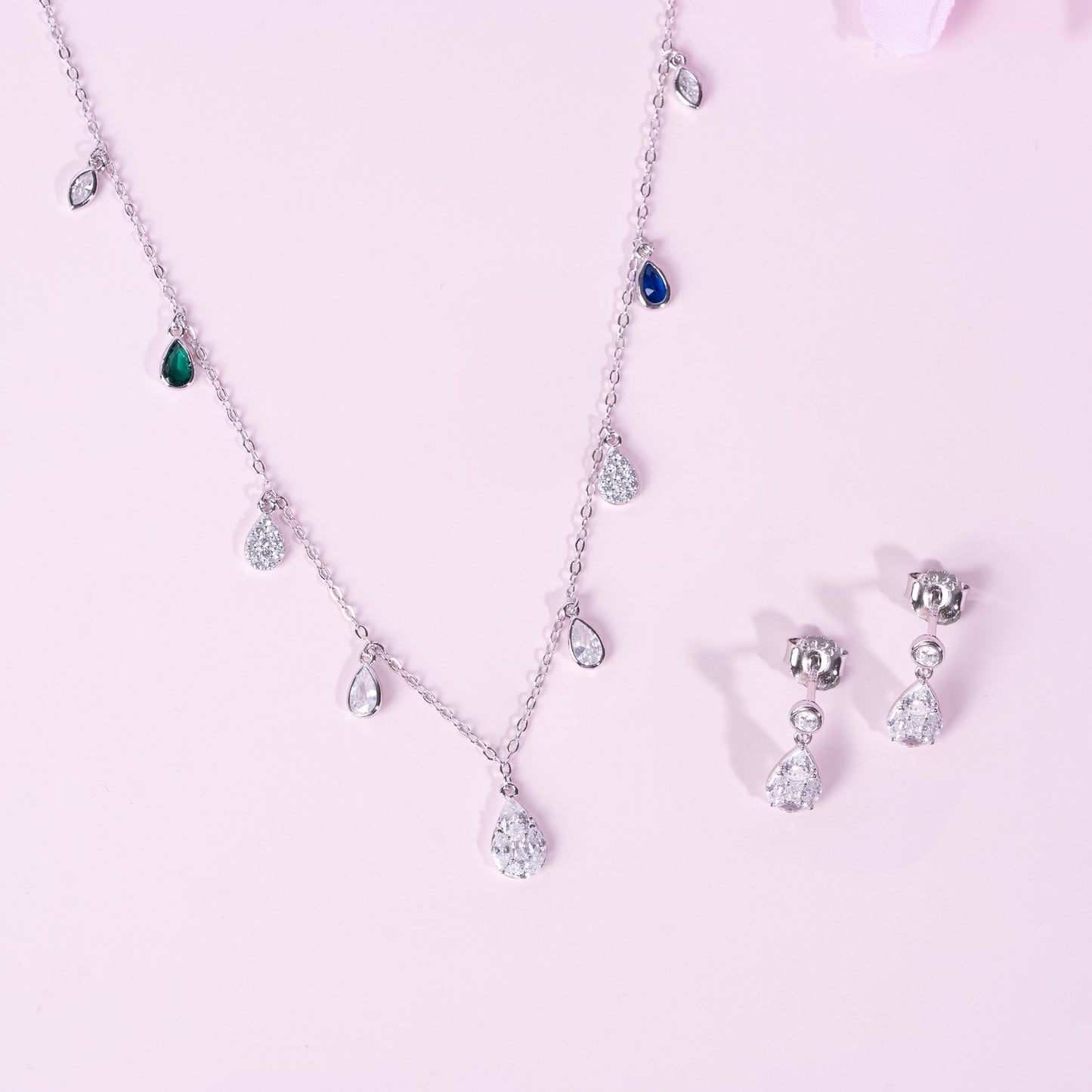 Silver Raindrop Sparkle Set