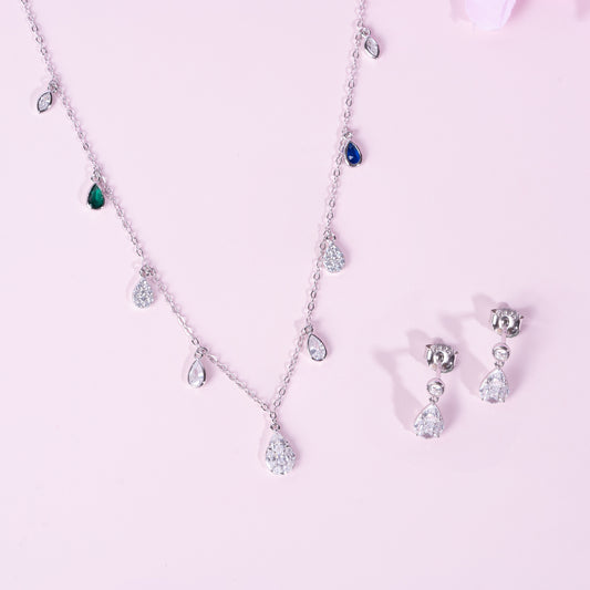 Silver Raindrop Sparkle Set
