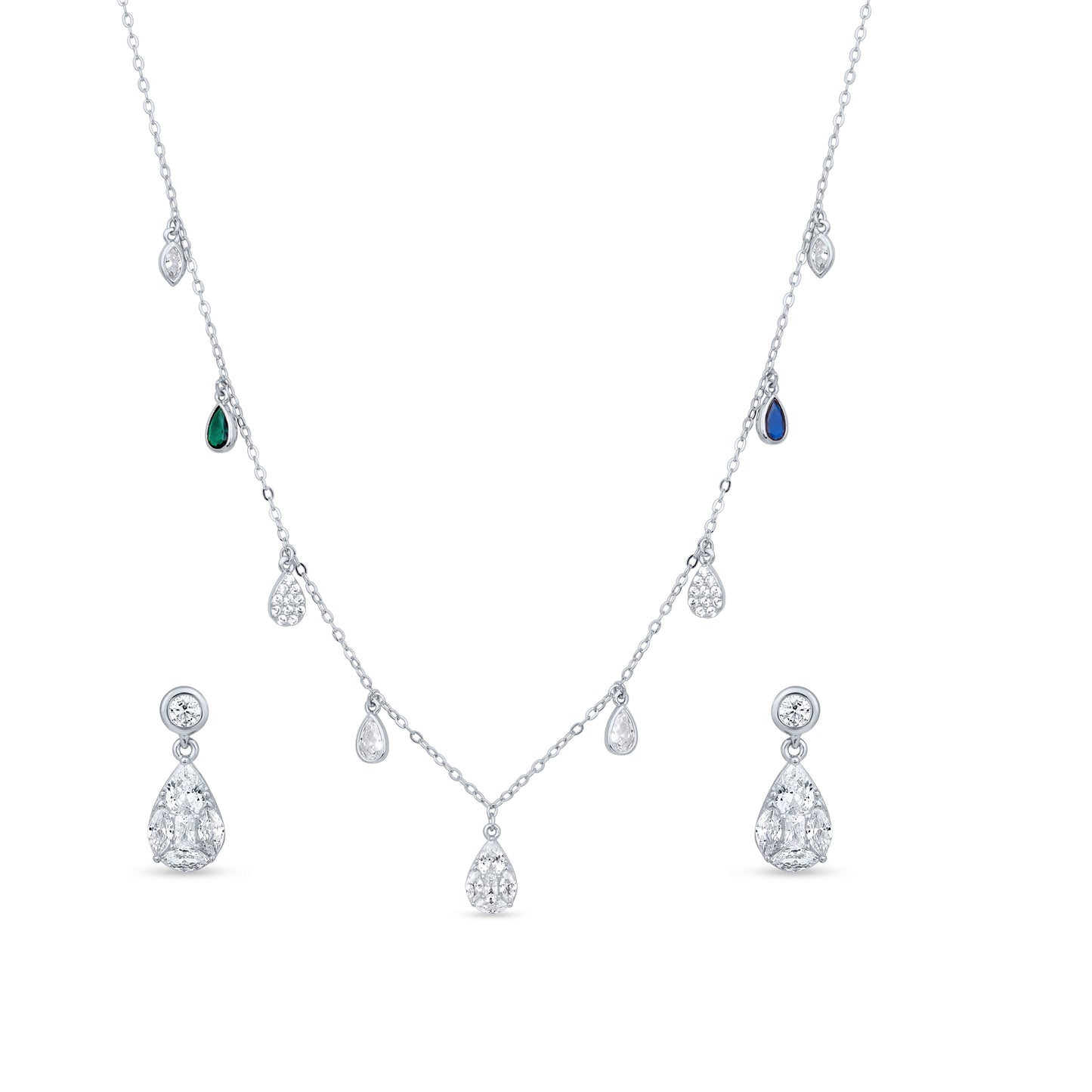 Silver Raindrop Sparkle Set