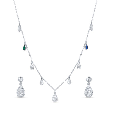Silver Raindrop Sparkle Set