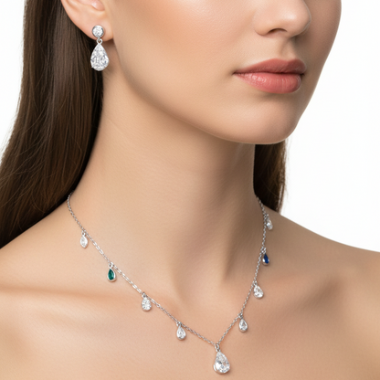 Silver Raindrop Sparkle Set