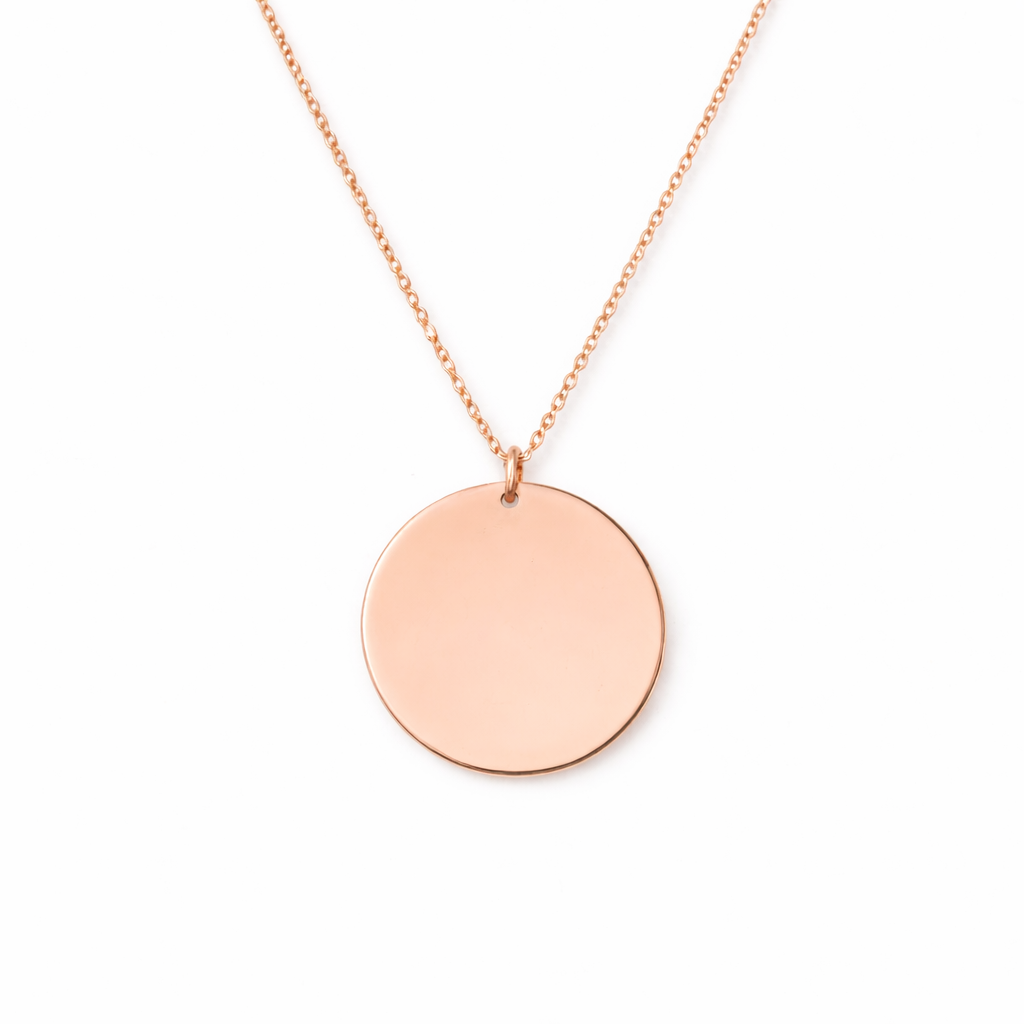 Silver Persoanlised Round Necklace With Text