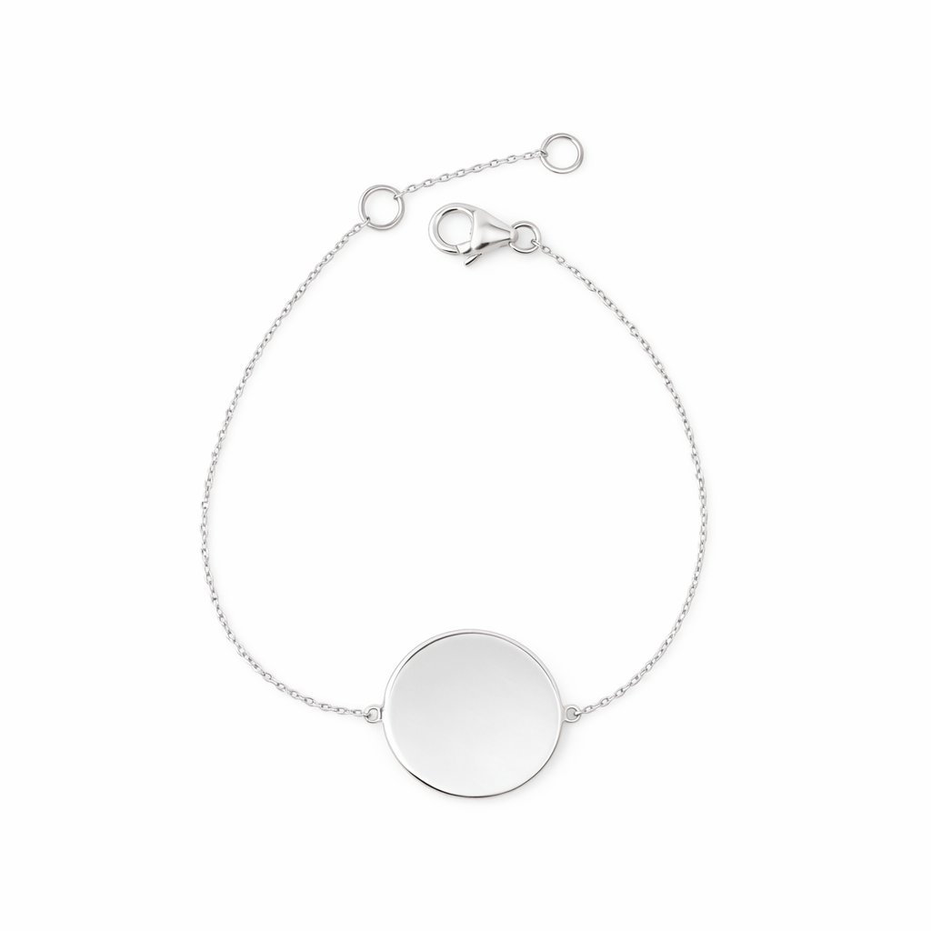 Silver Personalised Round Bracelet With Image