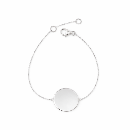 Silver Personalised Round Bracelet With Image