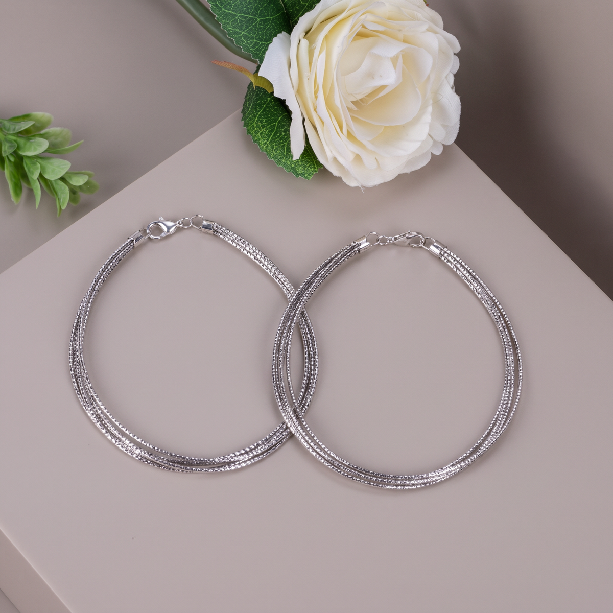 Silver Streak Anklet