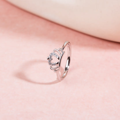 Silver Tiara Heart Ring